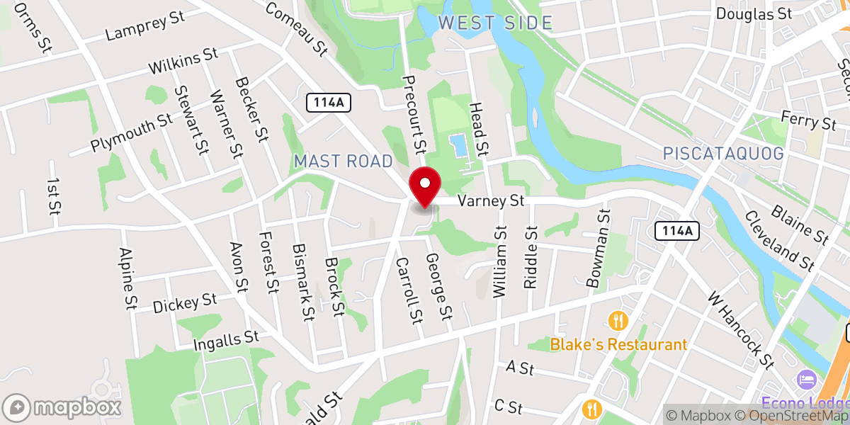 Map showing location of New Hope Alliance Church