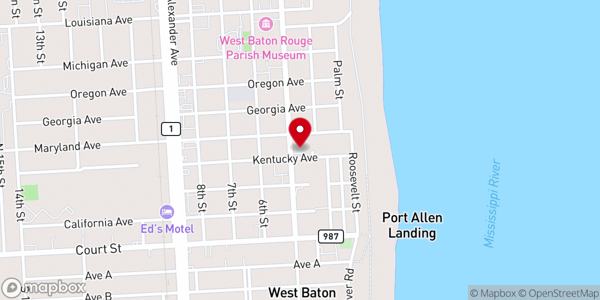Map showing location of Holy Family Church Office