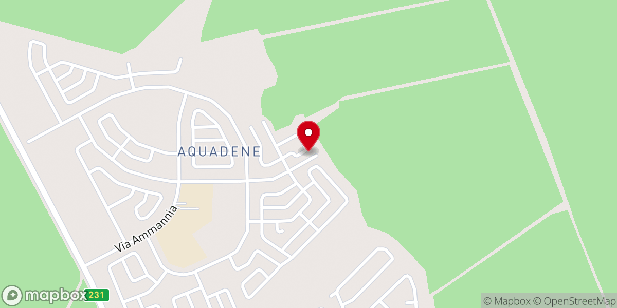 Map showing location of Aquadene Holiness Union Church