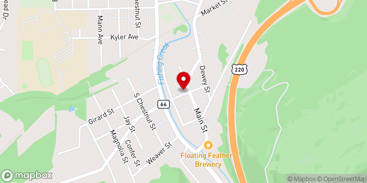 Map showing location of Presbyterian Church