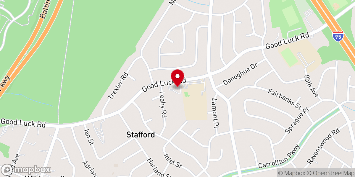 Map showing location of Trinity Moravian Church