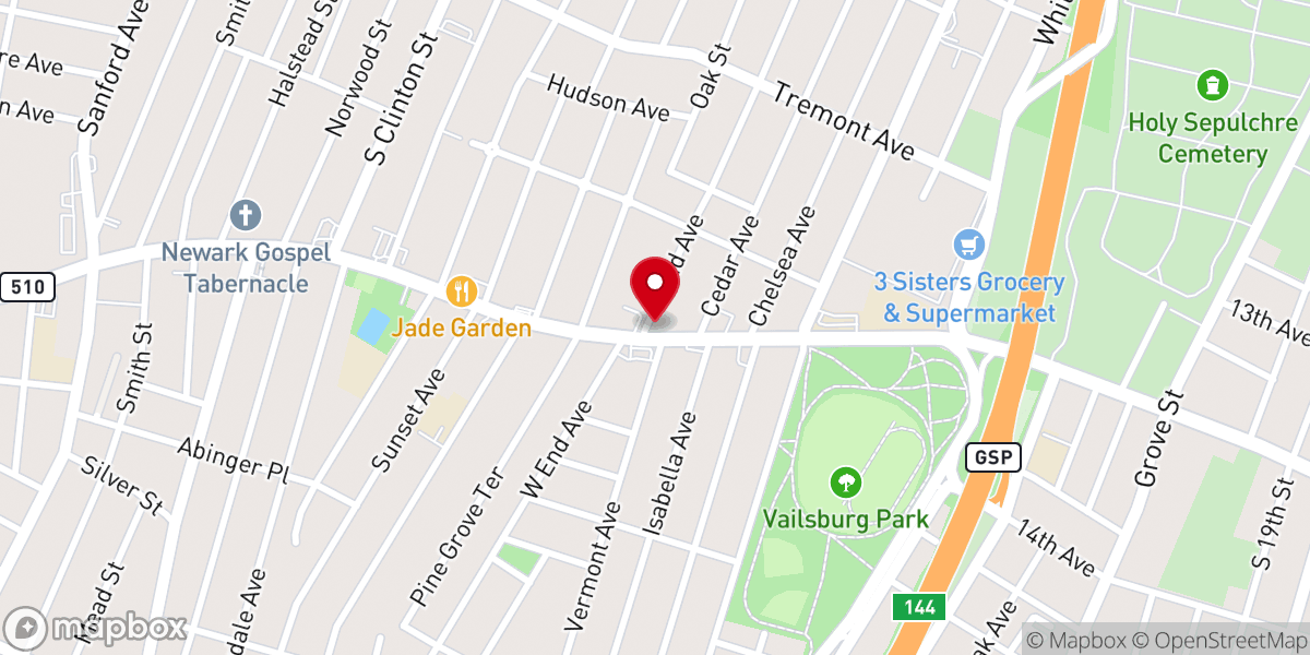Map showing location of Tabernacle of God Deliverance Ministry