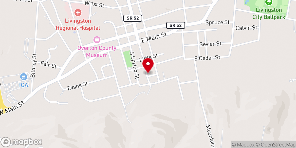 Map showing location of South Church Street Event Center