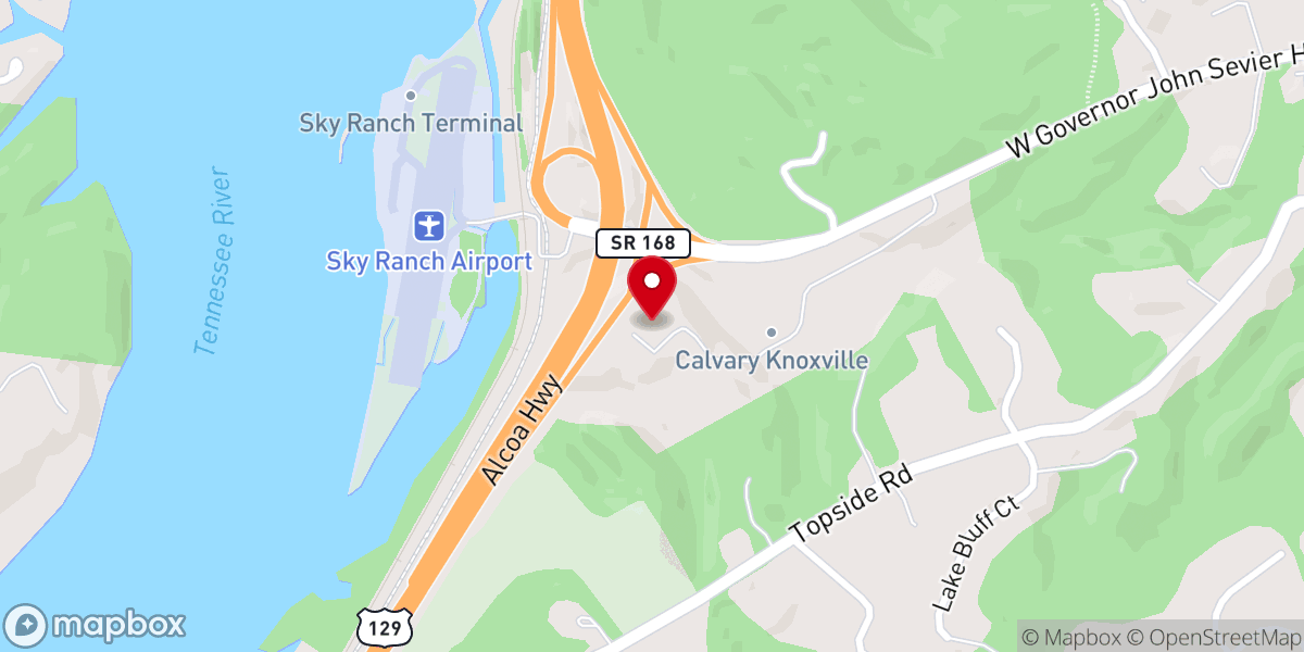 Map showing location of Calvary Knoxville