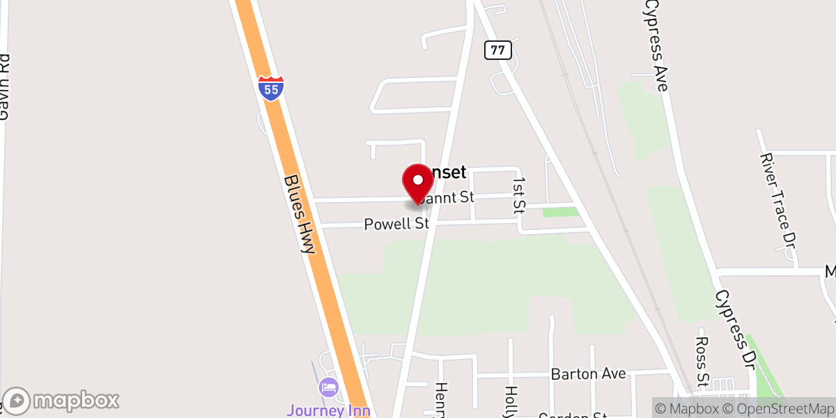 Map showing location of Pleasant Grove Baptist Church