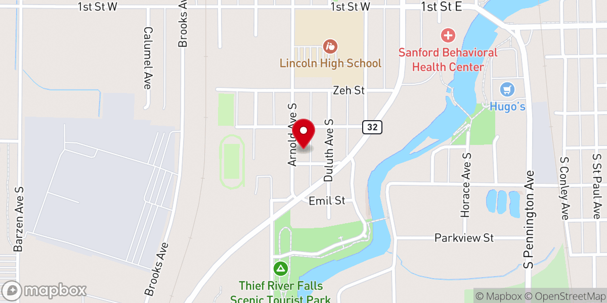 Map showing location of Thief River Falls School District