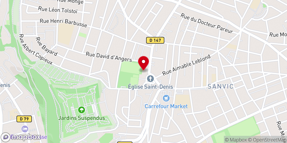 Map showing location of Paroisse Sainte Étienne des Hautes Terres - Centre Paroissial de Saint-Denis
