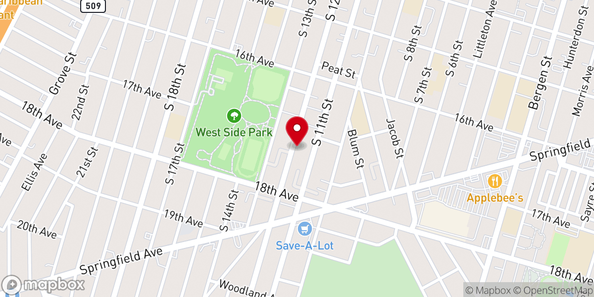 Map showing location of Beulah Bible Cathedral Church Inc