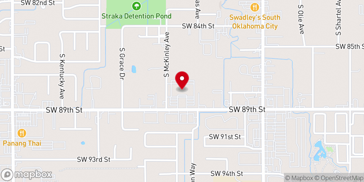 Map showing location of Oakcrest Church of Christ
