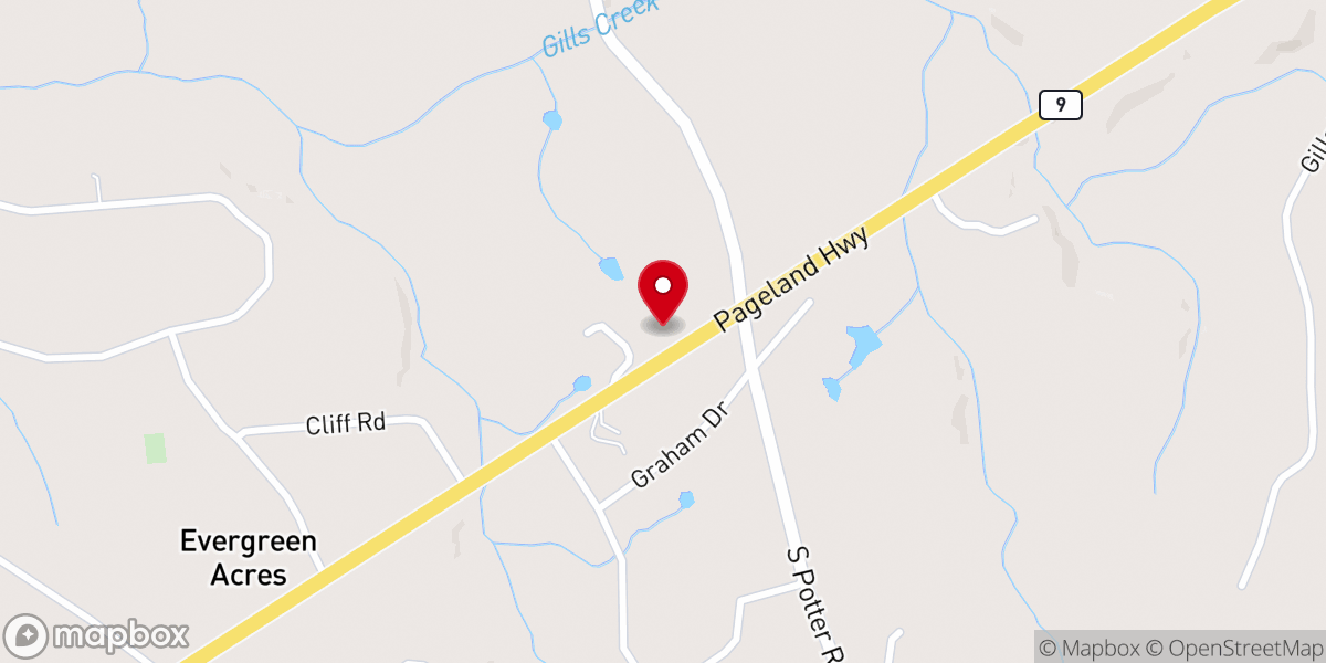 Map showing location of Gills Creek Associate Reformed Presbyterian Church