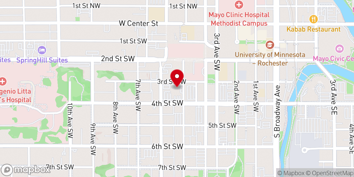 Map showing location of First Presbyterian Church