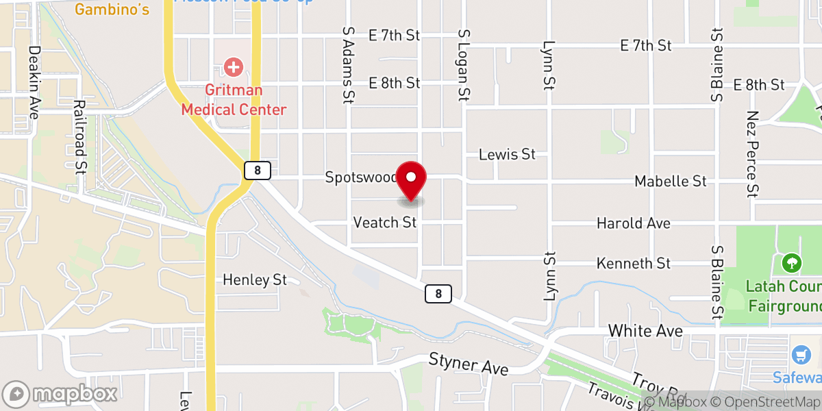 Map showing location of Church of Christ