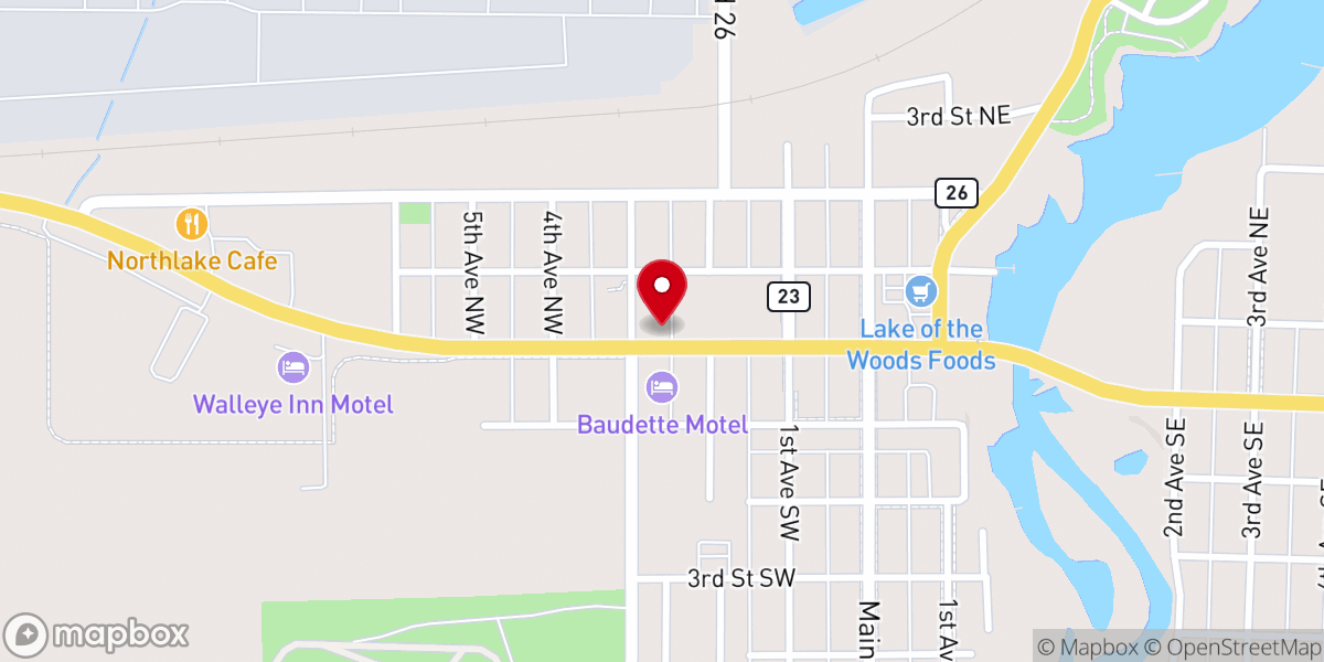 Map showing location of Bethlehem Lutheran Church