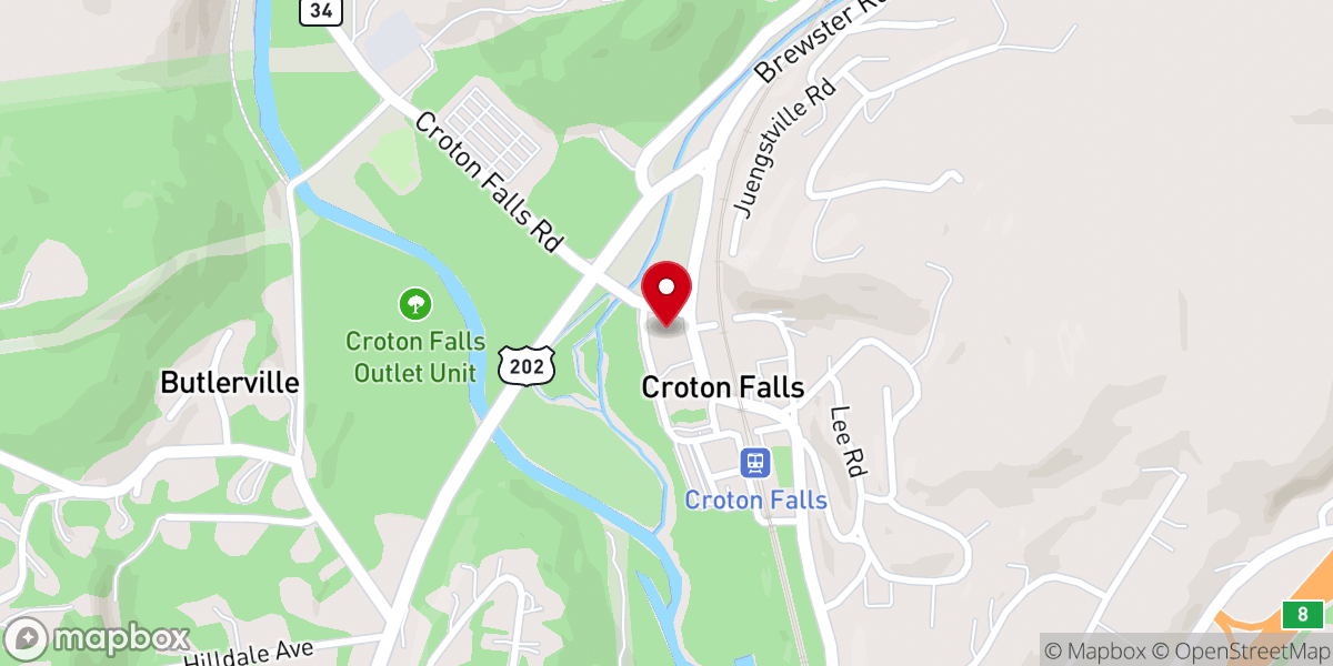 Map showing location of Croton Falls Baptist Church