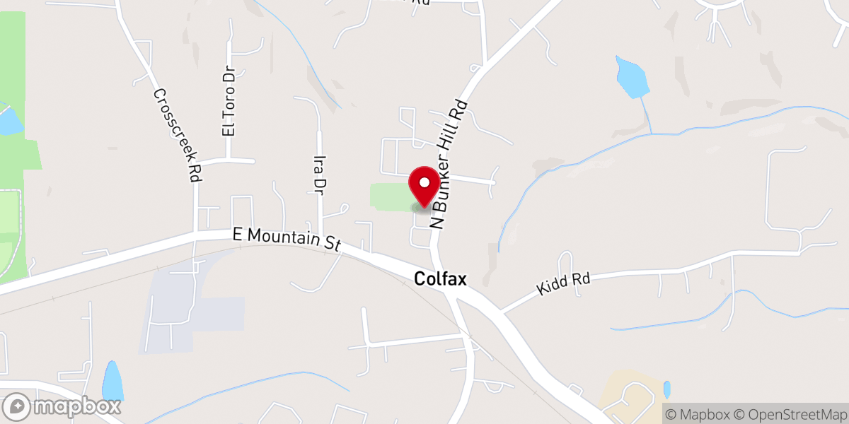 Map showing location of Shady Grove Wesleyan Church