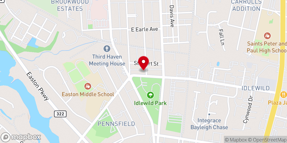 Map showing location of First Baptist Church
