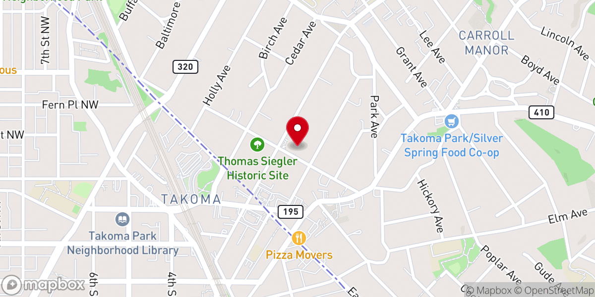 Map showing location of Takoma Park Friends Meeting