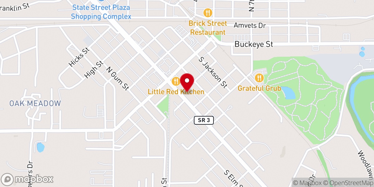 Map showing location of Lord's Chapel Christian Church