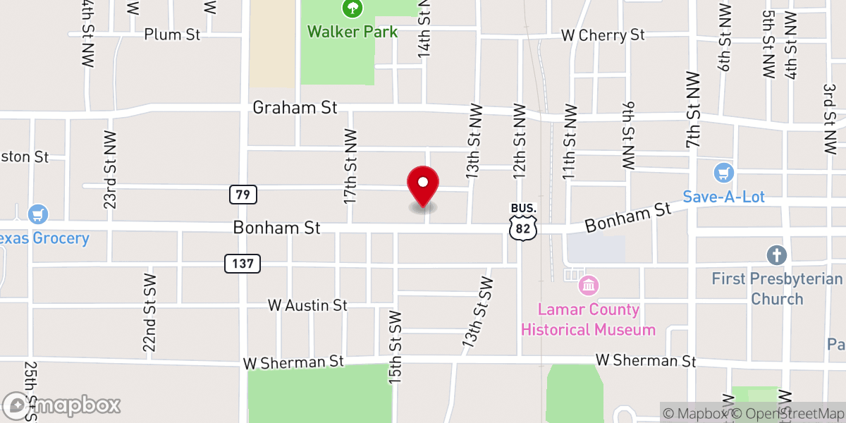 Map showing location of Paris Church of God