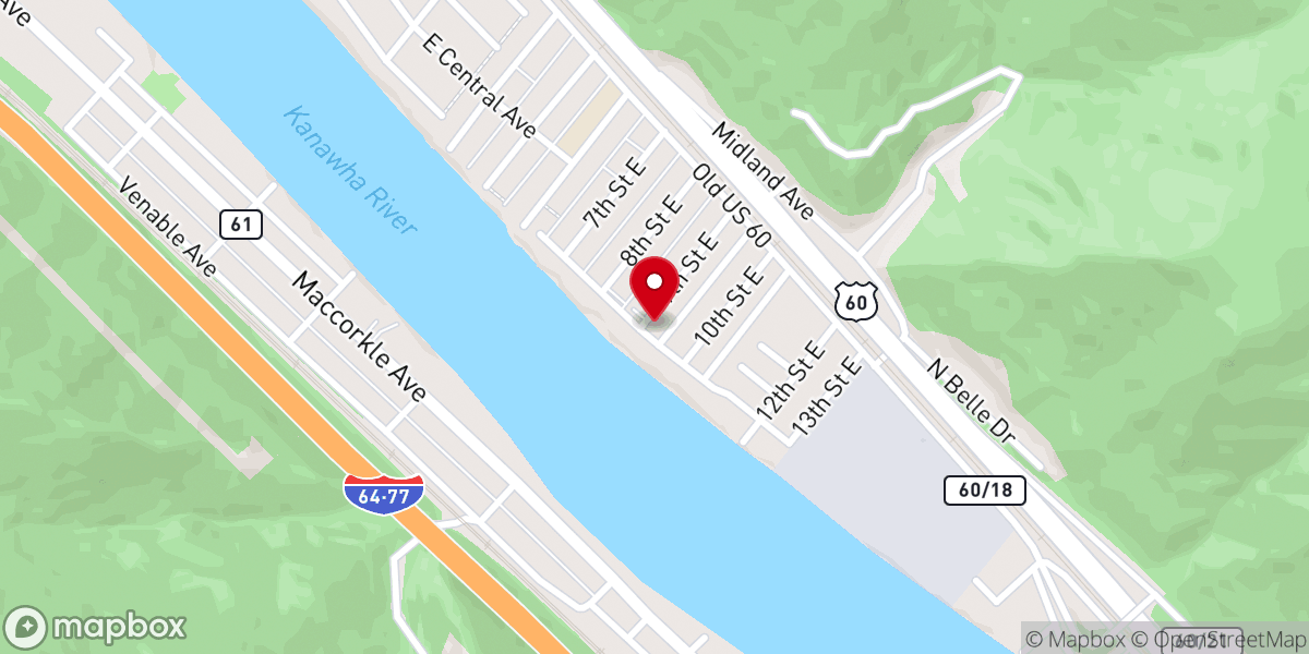 Map showing location of Belle Church of the Nazarene old