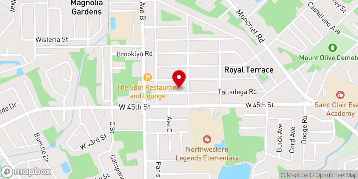 Map showing location of Lewis Memorial African Methodist Episcopal Church