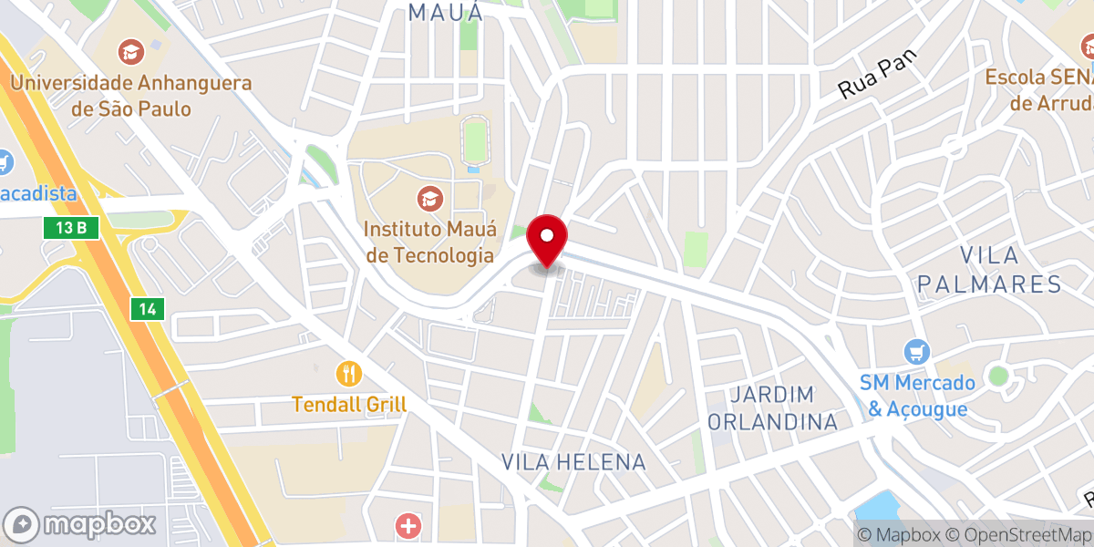 Map showing location of Igreja Batista Reformada de São Bernado do Campo