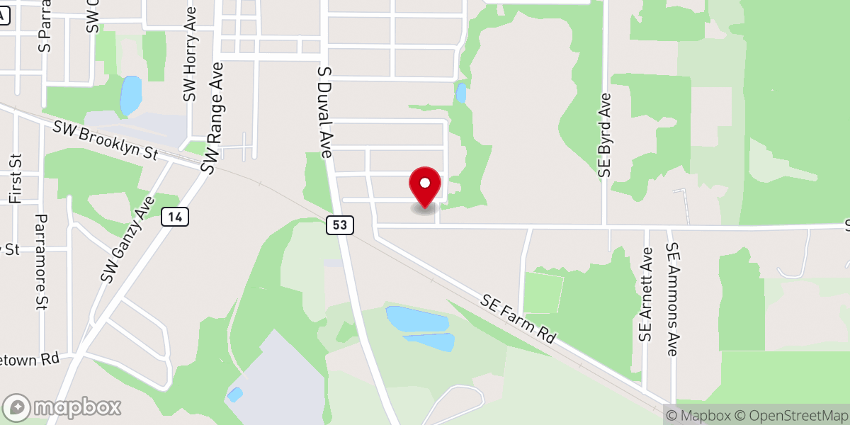 Map showing location of Pine Land Missionary Baptist