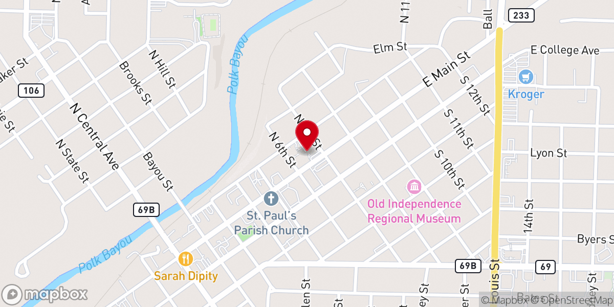 Map showing location of Asbury Methodist Church