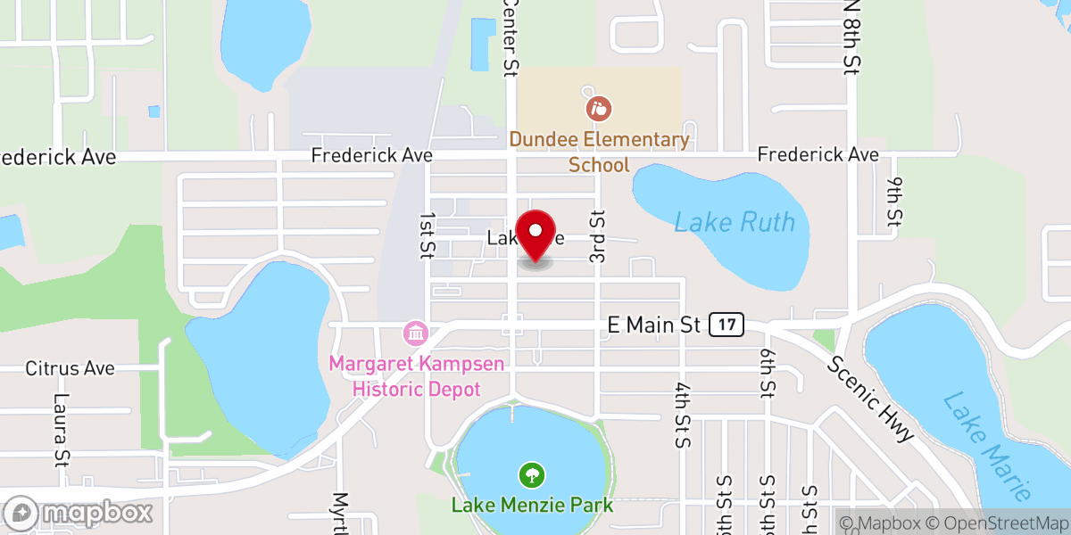 Map showing location of First Baptist Church of Dundee