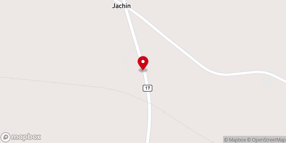 Map showing location of Clear Creek Baptist Church