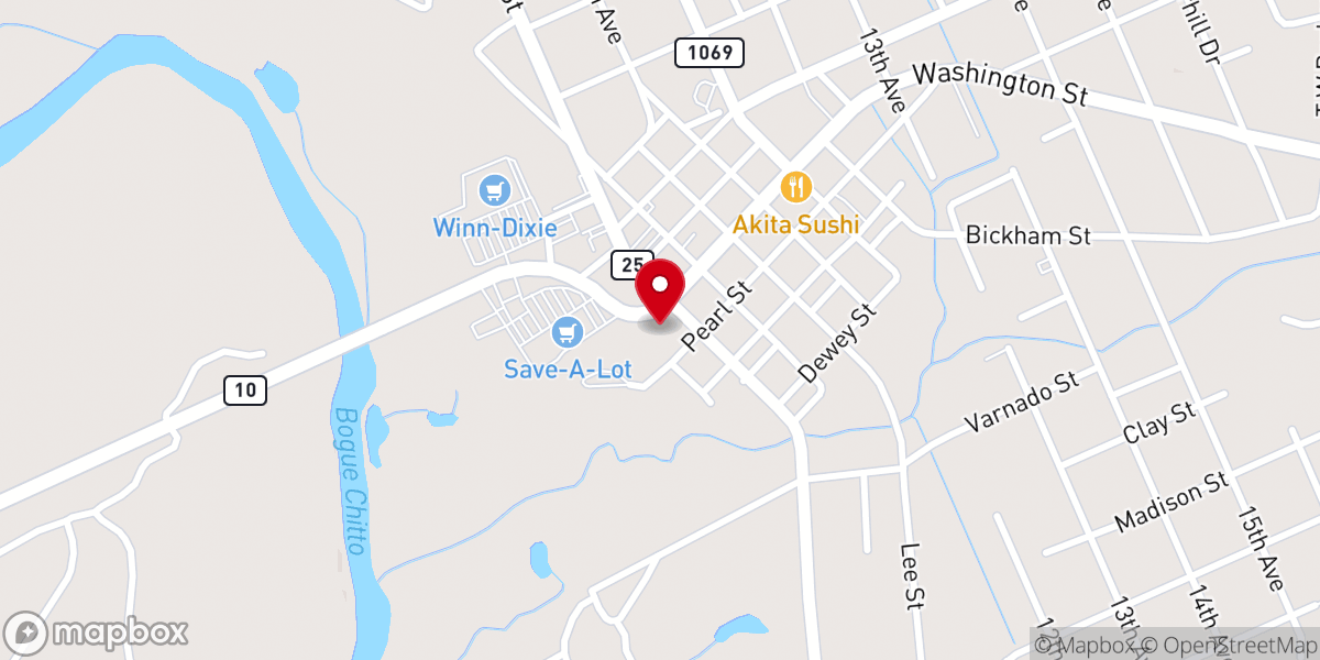 Map showing location of Washington Parish Sheriff's Office -