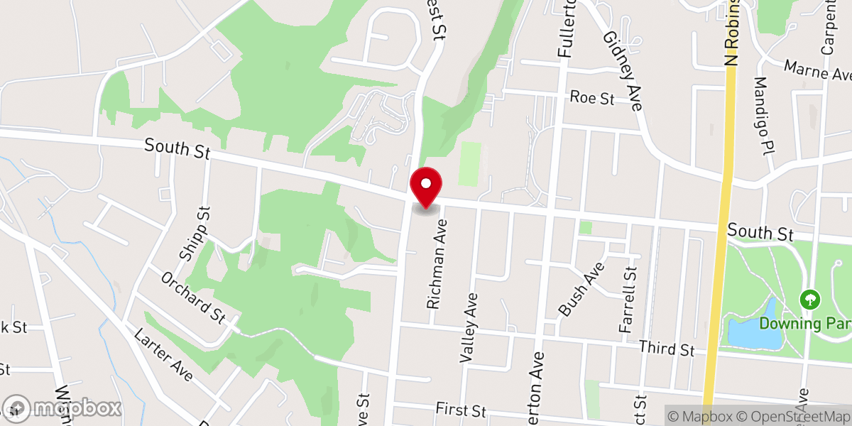 Map showing location of First Baptist Church