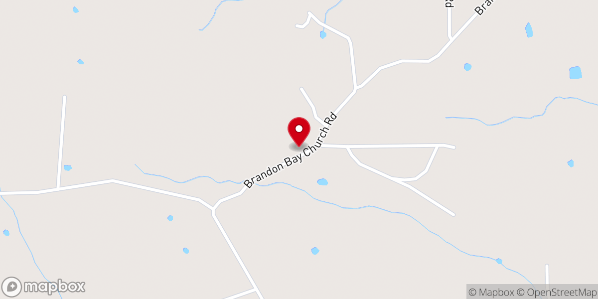 Map showing location of Brandon Bay Church