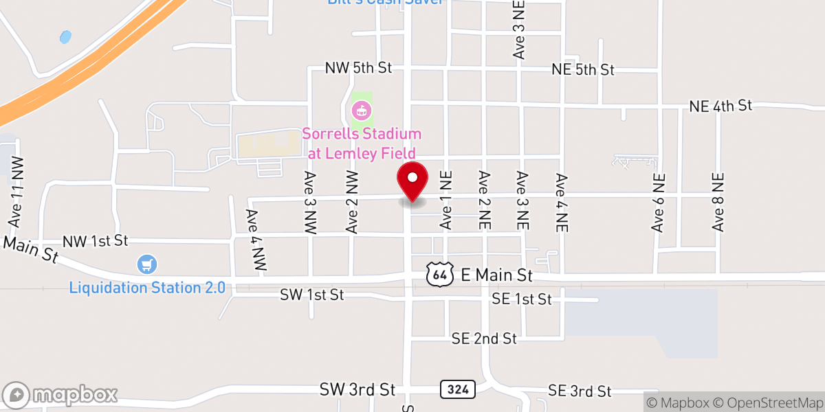 Map showing location of Memorial Presbyterian