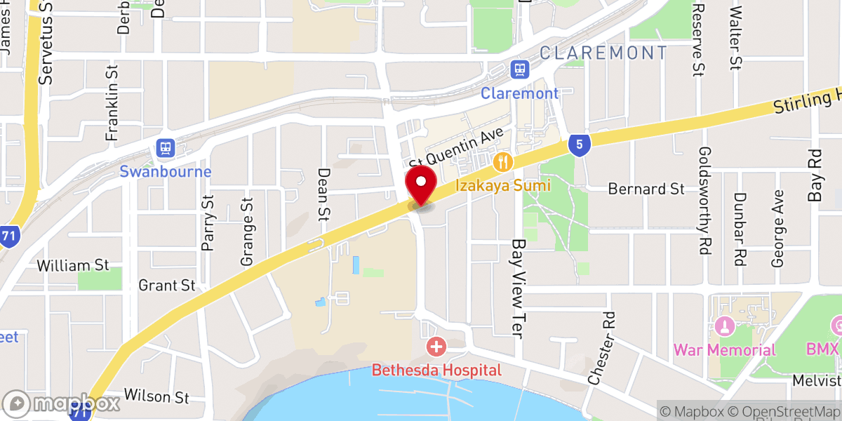 Map showing location of Christ Church Claremont