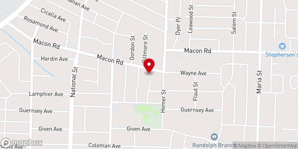 Map showing location of Bethel United Pentecostal Church