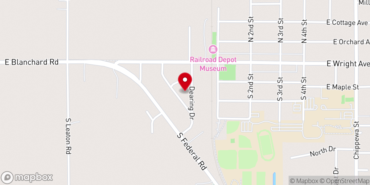 Map showing location of Westlawn Church of Christ