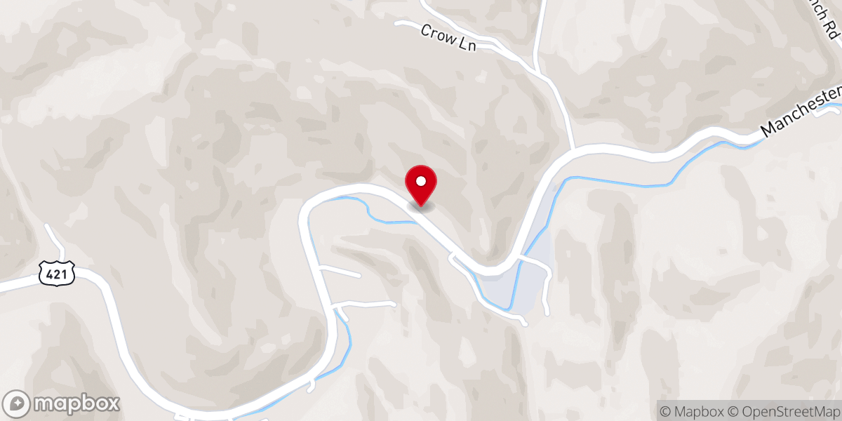 Map showing location of Rockhouse Baptist Church