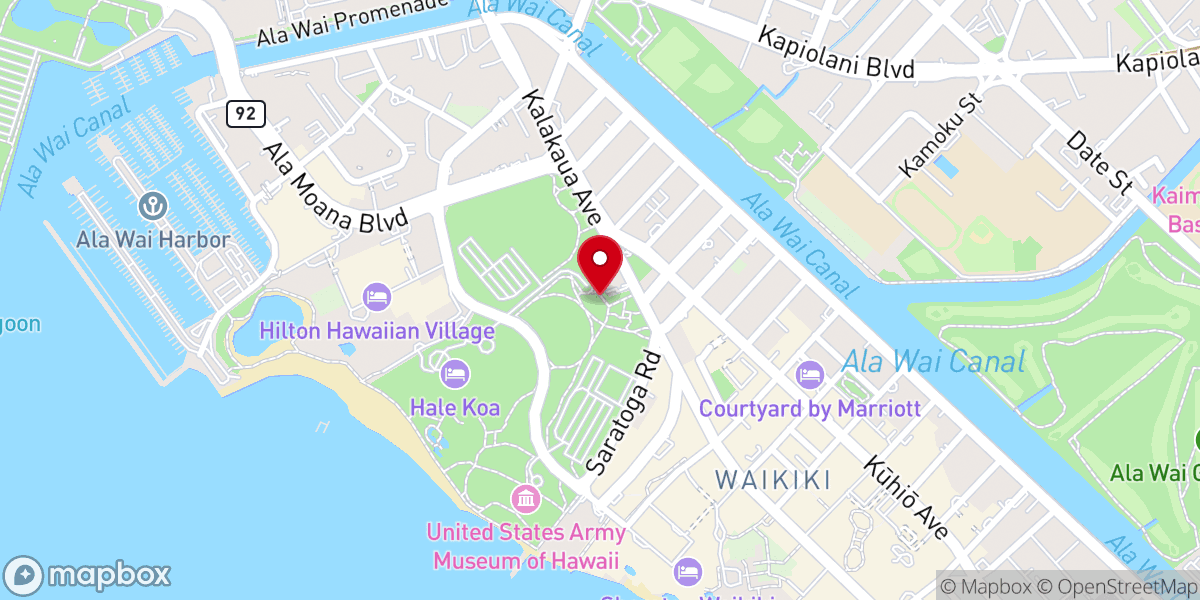 Map showing location of Fort DeRussy Army Chapel