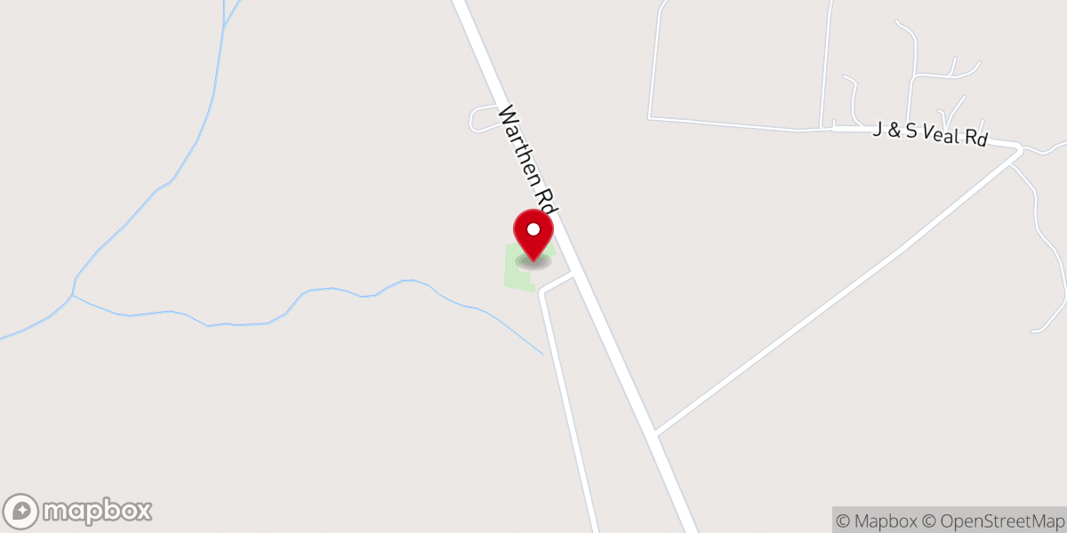 Map showing location of Middle Hill Baptist Church