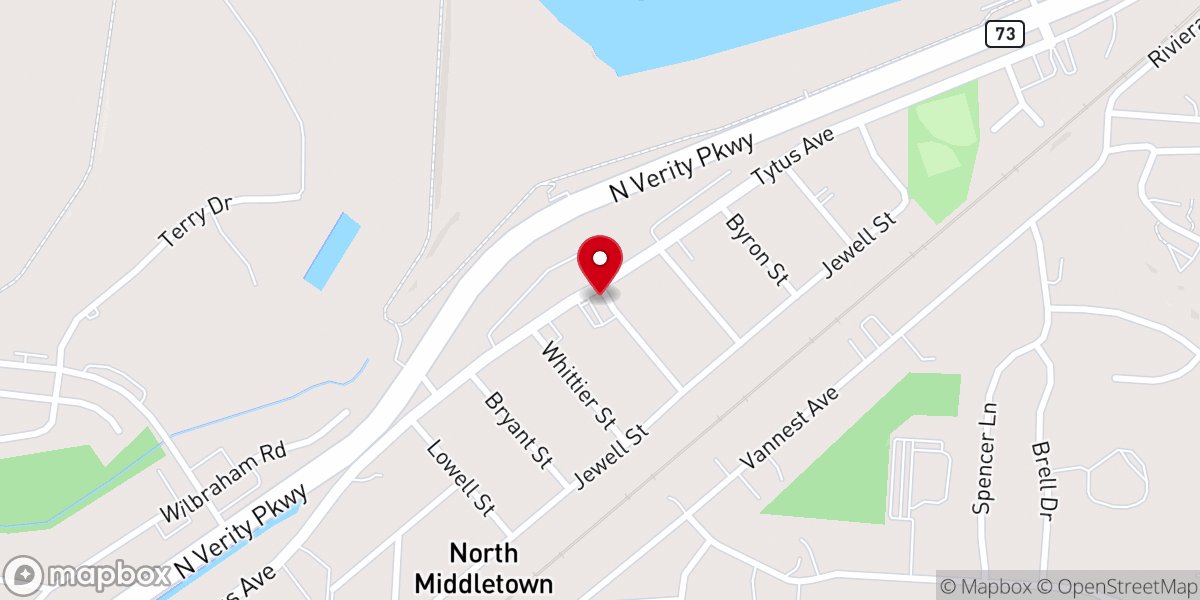 Map showing location of Tytus Avenue First Church of God