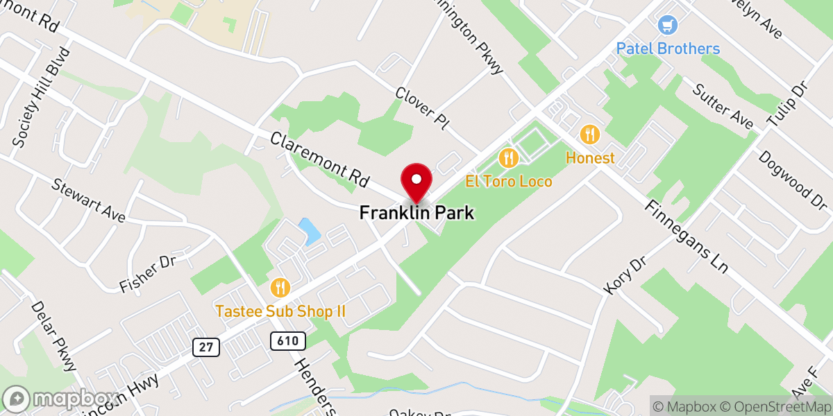 Map showing location of Franklin Park