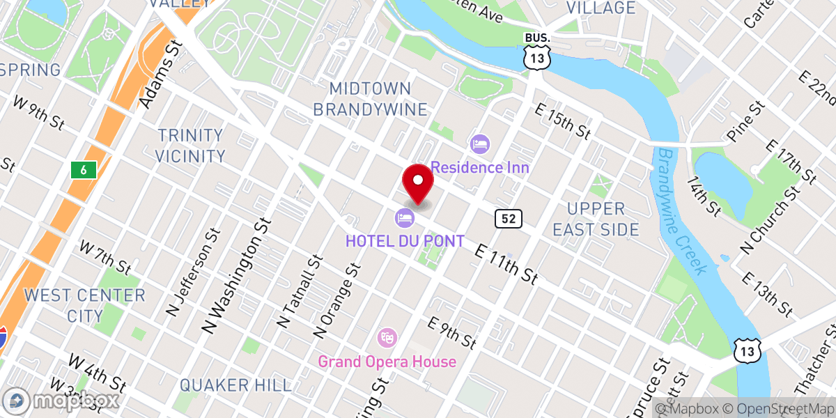 Map showing location of First & Central Presbyterian Church