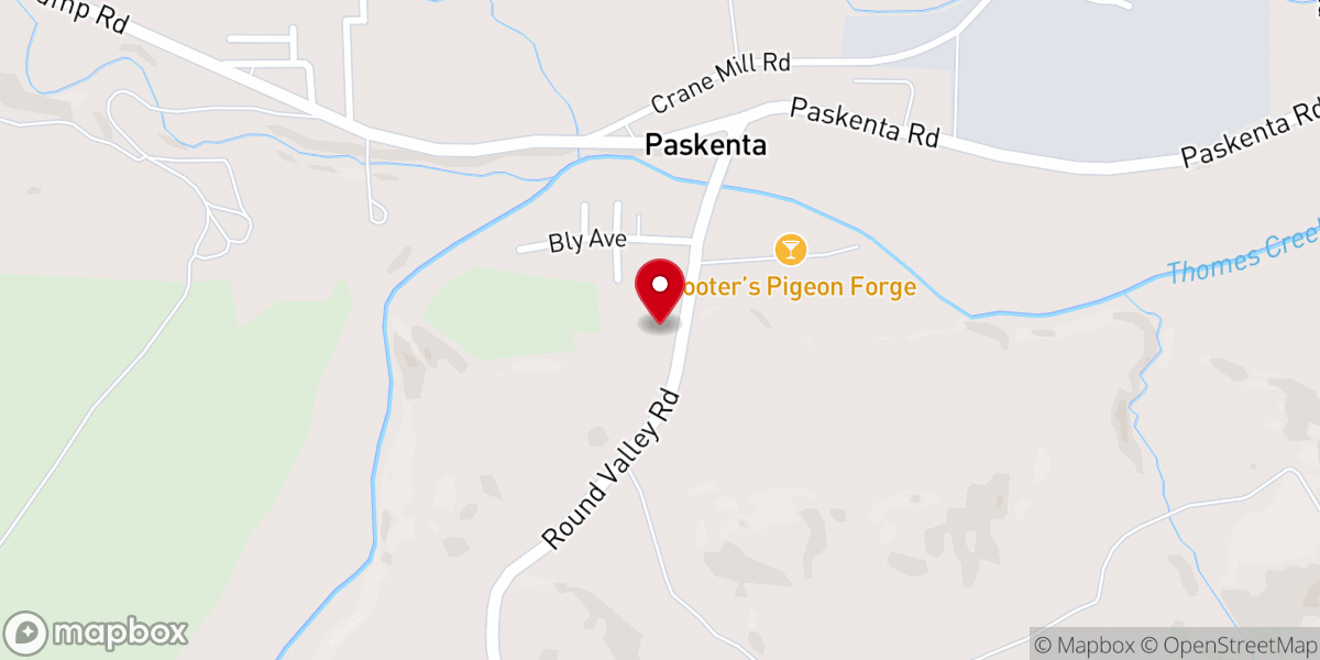 Map showing location of Paskenta Flournoy Bible Church