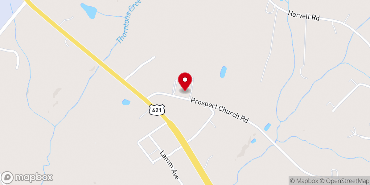 Map showing location of Mt Pisgah Freewill Baptist Church