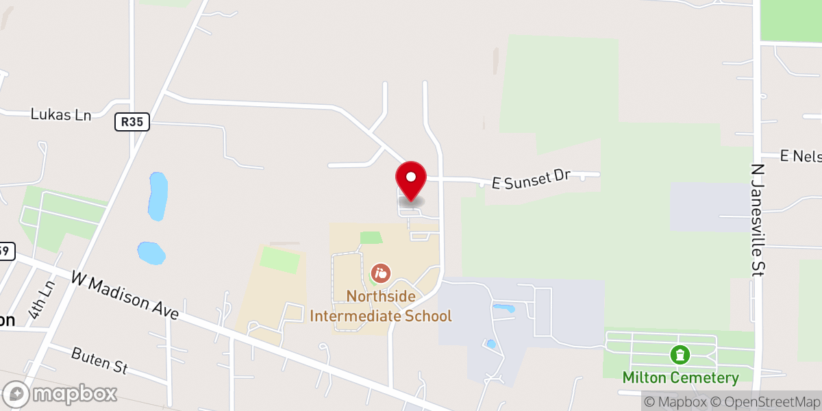 Map showing location of Milton United Methodist Church
