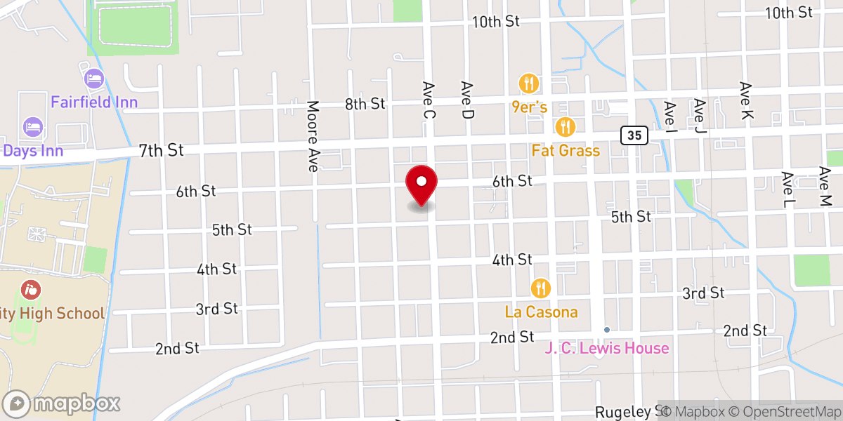 Map showing location of New Horizon Baptist Church