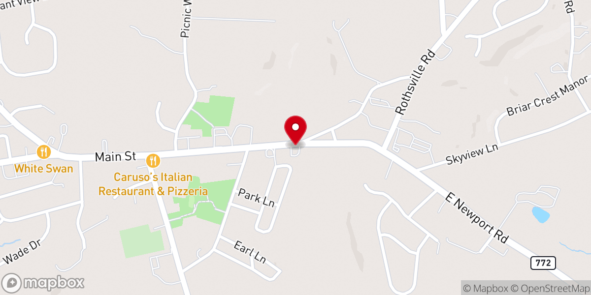 Map showing location of St Paul's E C Church