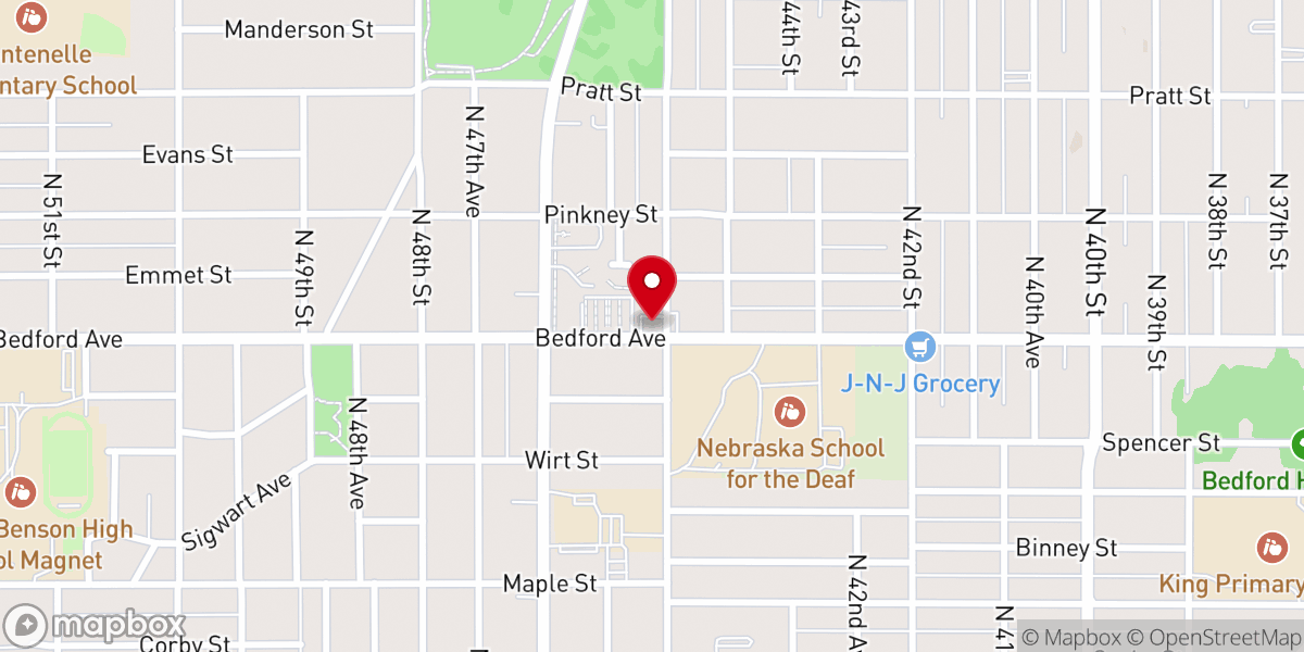 Map showing location of Mount Sinai Baptist Church