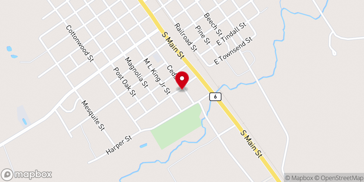 Map showing location of Little Oak Grove Missionary Baptist Church